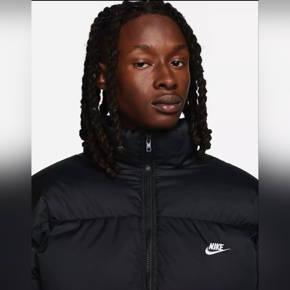 Nike Sportswear Club Puffer Jacket Black White FB7368-010 Men's Size 2XL - Picture 2 of 8